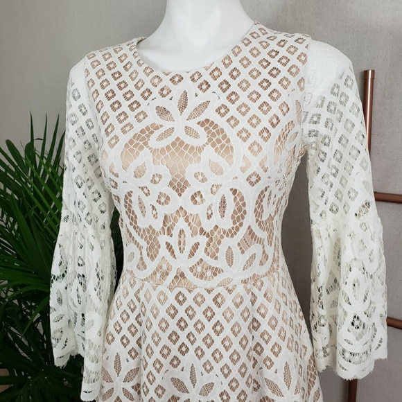 Eliza J Bell Sleeve Lace Fit & Flare Dress - Picture 2 of 6